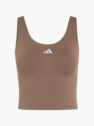 adidas 3-Streifen Studio All Me Tanktop, leicht stützend Braun