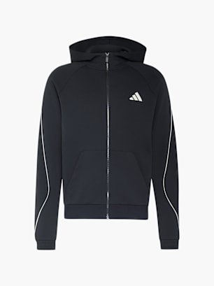 adidas STADIUM SMALL LOGO FULL-ZIP HOODIE Schwarz