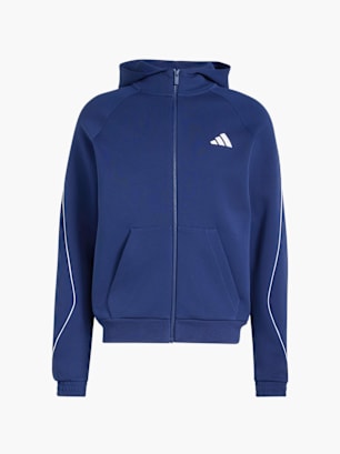 adidas STADIUM SMALL LOGO FULL-ZIP HOODIE Blau
