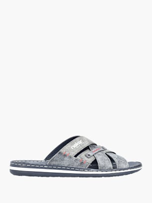 Rieker Herren Pantoletten Blau