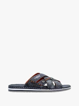Rieker Herren Pantoletten Blau