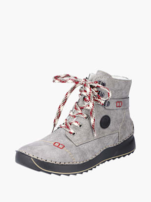 Rieker Damen Schnürstiefel Grau