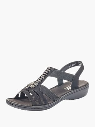 Rieker Damen Riemchensandalen Schwarz