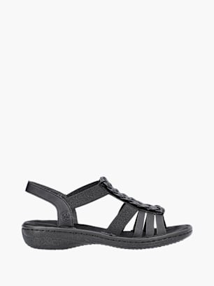 Rieker Damen Riemchensandalen Schwarz