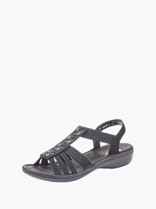 Rieker Damen Riemchensandalen Schwarz