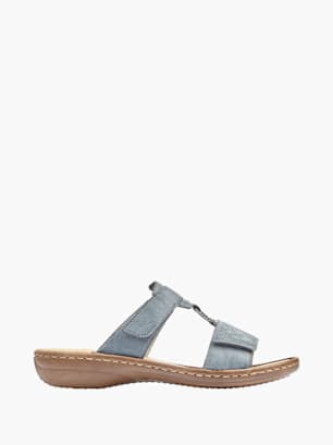 Rieker Damen Pantoletten Blau