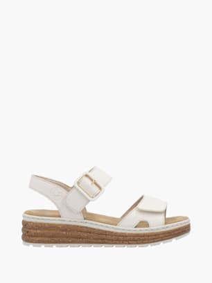 Rieker Damen Keilsandaletten Beige