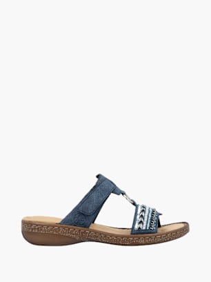 Rieker Damen Pantoletten Blau