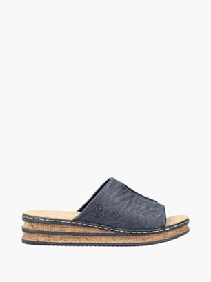 Rieker Damen Pantoletten Blau