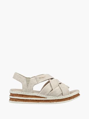 Rieker Damen Keilsandaletten Beige