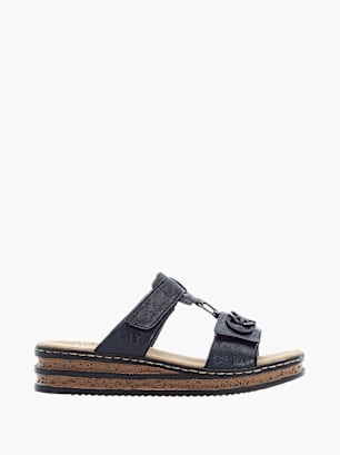 Rieker Damen Pantoletten Blau