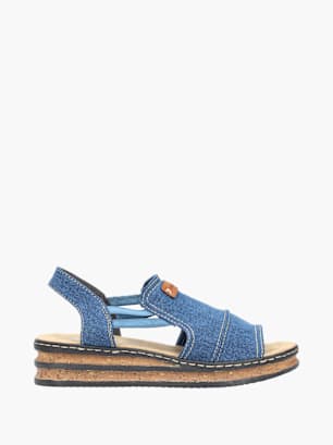 Rieker Damen Keilsandaletten Blau