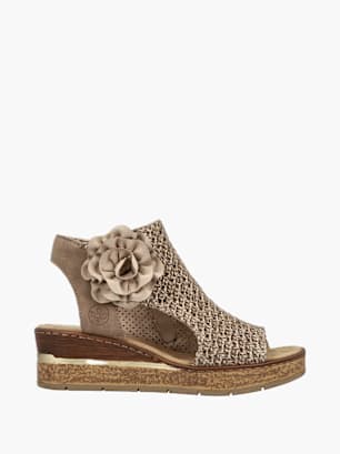 Rieker Damen Keilsandaletten Beige