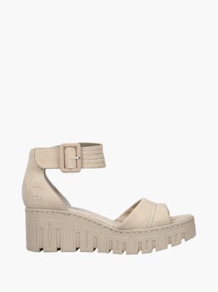 Rieker Damen Keilsandaletten Beige