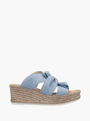Rieker Damen Pantoletten Blau