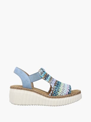 Rieker Damen Keilsandaletten Blau