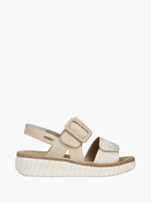 Rieker Damen Keilsandaletten Beige