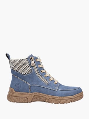 Rieker Damen Schnürstiefel Blau