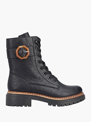 Rieker Damen Schnürstiefel Schwarz