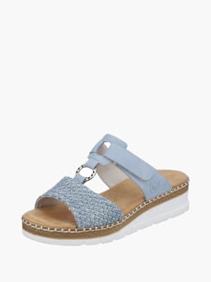 Rieker Damen Pantoletten Blau