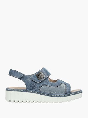 Rieker Damen Keilsandaletten Blau