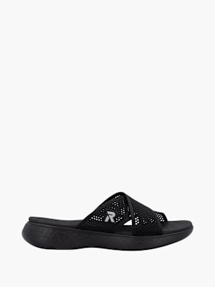 Rieker Damen Slides Schwarz