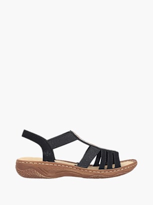 Rieker Damen Riemchensandalen Schwarz