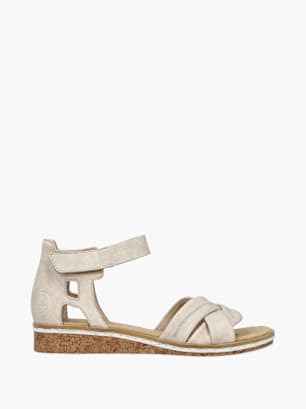 Rieker Damen Keilsandaletten Beige