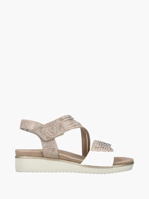 Rieker Damen Keilsandaletten Taupe