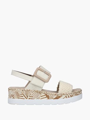 Rieker Damen Keilsandaletten Beige
