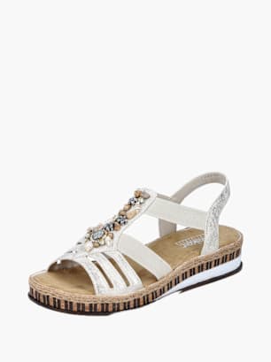 Rieker Damen Keilsandaletten Beige