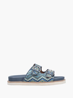 Rieker Damen Pantoletten Blau