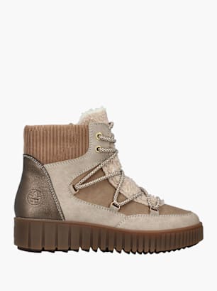 Rieker Damen Schnürstiefel Beige