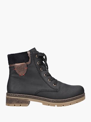 Rieker Damen Schnürstiefel Schwarz