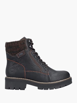 Rieker Damen Schnürstiefel Schwarz