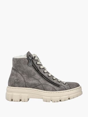 Rieker Damen Schnürstiefel Grau