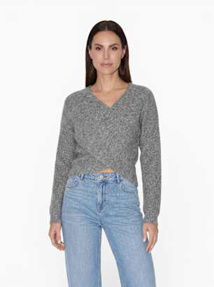 PIECES Strickpullover Grau