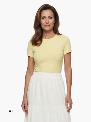 PIECES T-Shirt Gelb