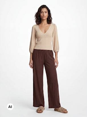 PIECES Stoffhose Bordeaux