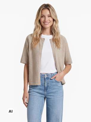 PIECES T-Shirt Beige