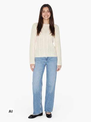 PIECES Strickpullover Creme