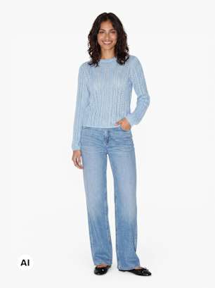 PIECES Strickpullover Hellblau