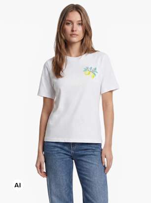 PIECES T-Shirt Weiß