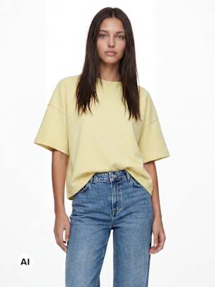 PIECES T-Shirt Gelb