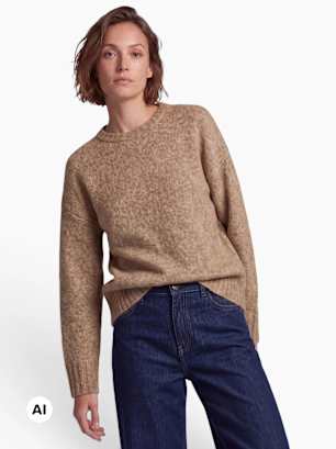 PIECES Strickpullover Braun
