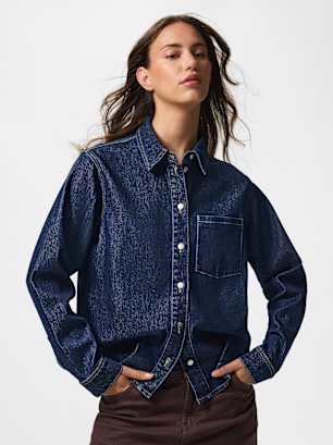PIECES Bluse Blau