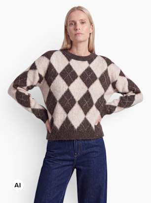 PIECES Strickpullover Braun