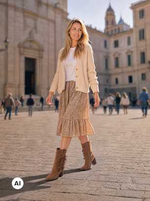 Catwalk Kavbojski škorenj Rjava