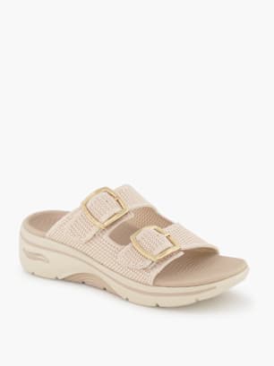 Skechers Flache Pantolette Creme