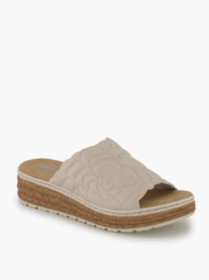 Rieker Flache Pantolette Creme